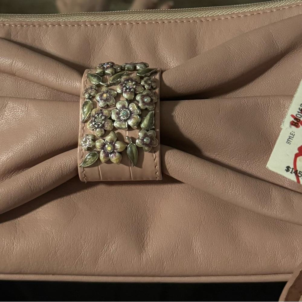 Brighton Crossbody Purse Dusty Rose Leather Clutch Wallet Cocktail Parties